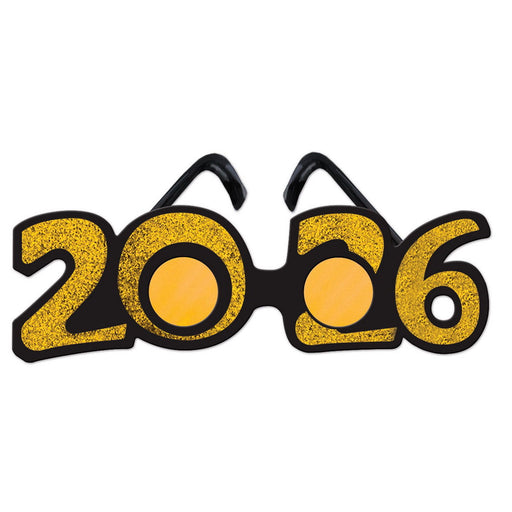"2026" Glittered Plastic Eyeglasses – (1/Pkg) by Beistle for New Years