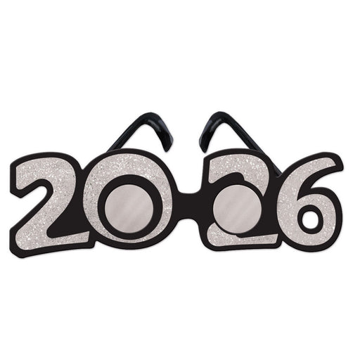"2026" Glittered Plastic Eyeglasses – (1/Pkg) by Beistle for New Years