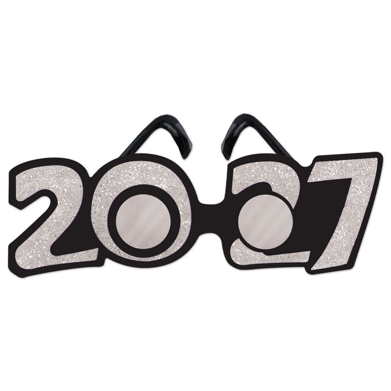 "2027" Glittered Plastic Eyeglasses – (1/Pkg) by Beistle for New Years