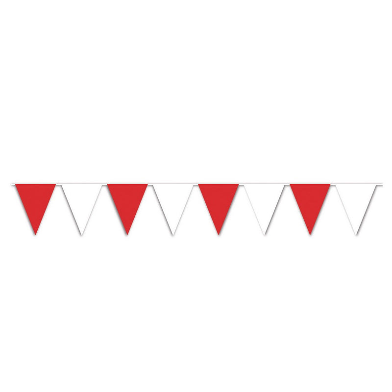 Red & White Pennant Banner – 17" x 30' – (1/Pkg) by Beistle for Circus Pennant Banners