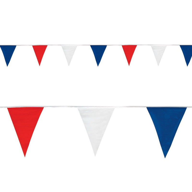 Red, White & Blue Pennant Banner – 17" x 30' – (1/Pkg) by Beistle for Patriotic Pennant Banners