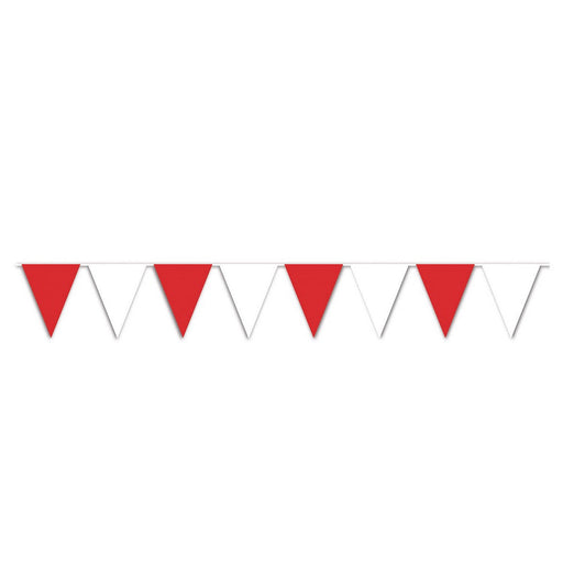 Red & White Pennant Banner – 17" x 30' – (1/Pkg) by Beistle for Circus Pennant Banners