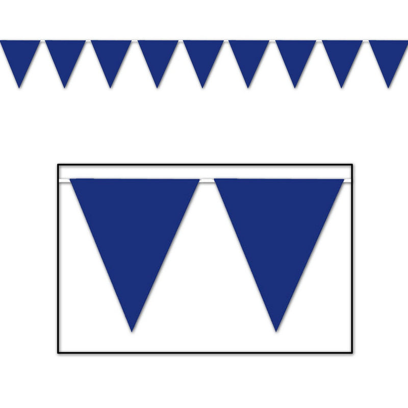 Blue Pennant Banner – 11" x 12' – (1/Pkg) by Beistle for General occasion Pennant Banners