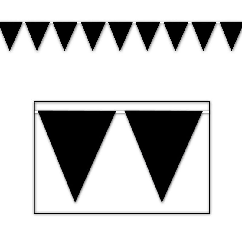 Black Pennant Banner – 11" x 12' – (1/Pkg) by Beistle for General occasion Pennant Banners