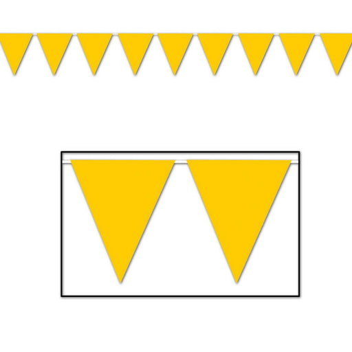 Golden-Yellow Pennant Banner – 11" x 12' – (1/Pkg) by Beistle for General occasion Pennant Banners