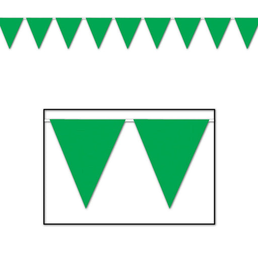 Green Pennant Banner – 11" x 12' – (1/Pkg) by Beistle for General occasion Pennant Banners