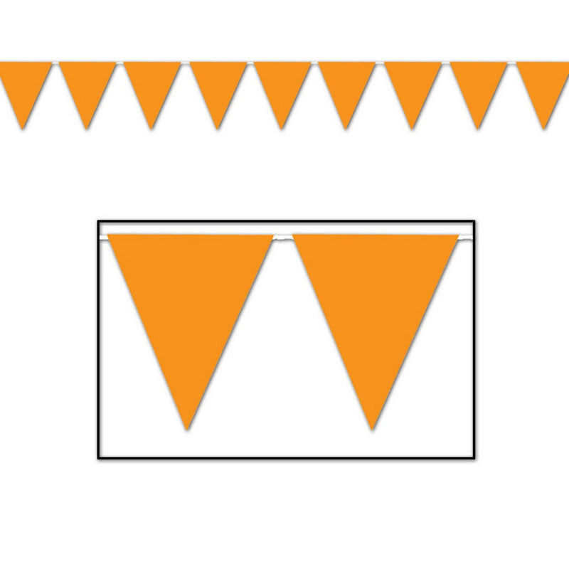 Orange Pennant Banner – 11" x 12' – (1/Pkg) by Beistle for General occasion Pennant Banners