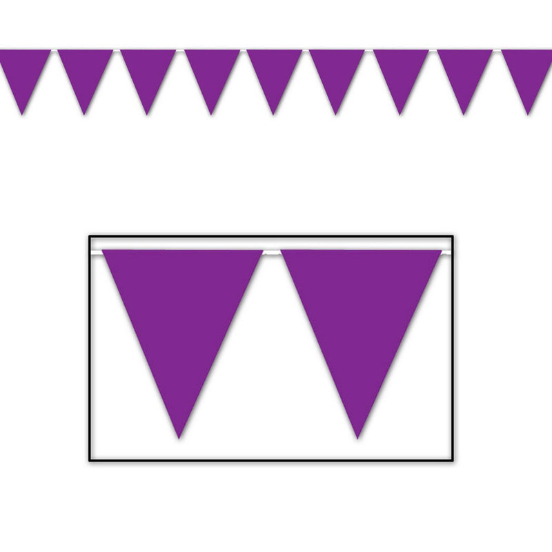 Purple Pennant Banner – 11" x 12' – (1/Pkg) by Beistle for General occasion Pennant Banners