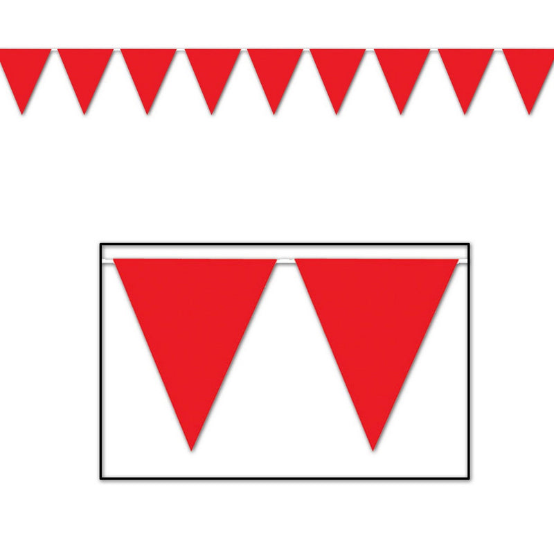 Red Pennant Banner – 11" x 12' – (1/Pkg) by Beistle for General occasion Pennant Banners