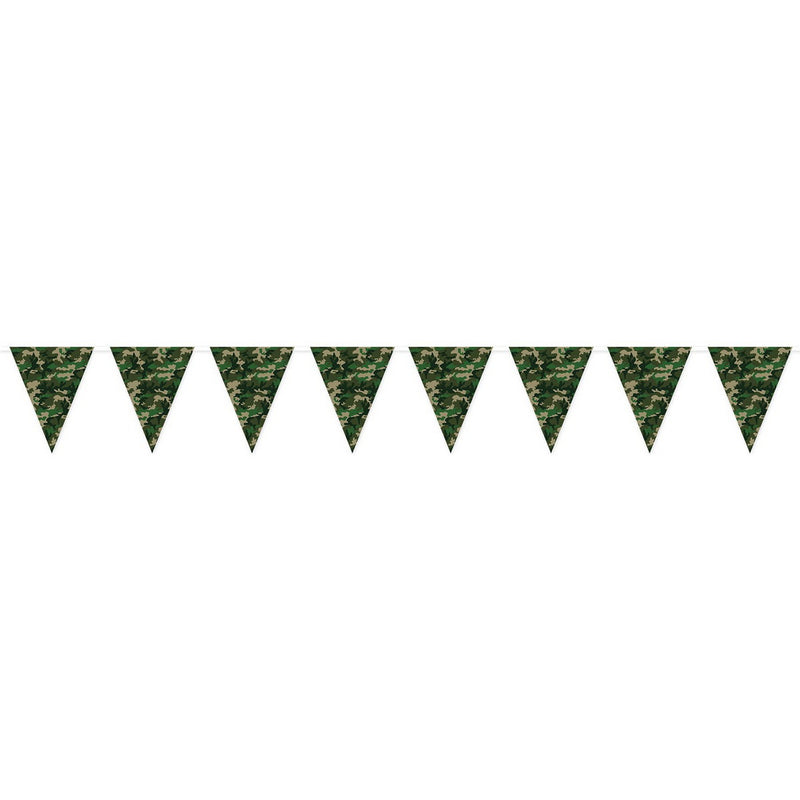 Camo Pennant Banner – 11" x 12' – (1/Pkg) by Beistle Pennant Banners