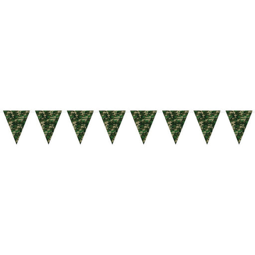 Camo Pennant Banner – 11" x 12' – (1/Pkg) by Beistle Pennant Banners