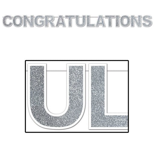 Glittered Congratulations Streamer – 8½" x 11' – (1/Pkg) by Beistle for General occasion Streamers