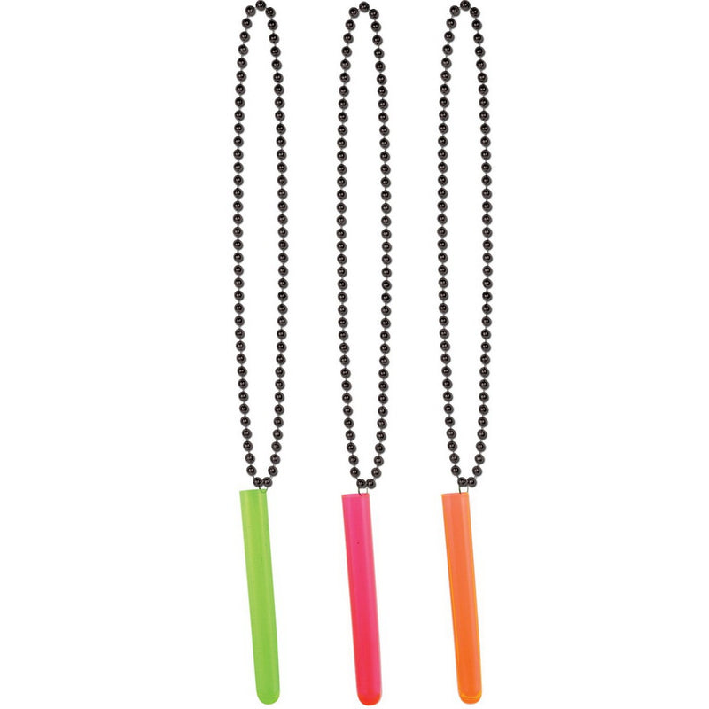Beads w/NeonTest Tube Shot – 33"/ ¾ Oz – (1/Card) by Beistle for General occasion Beads with Medallion