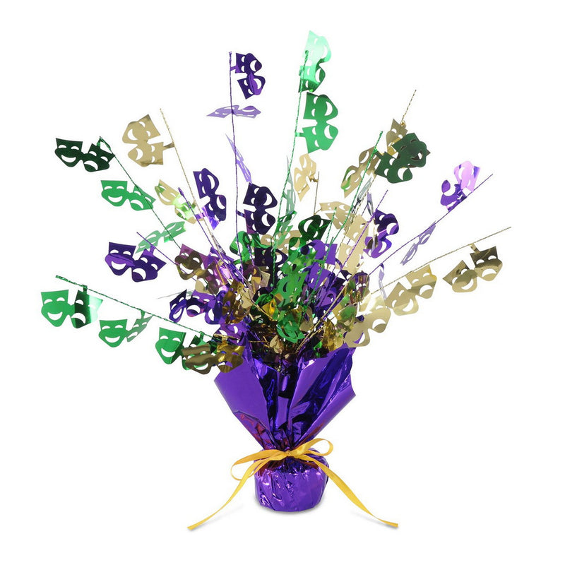 Mardi Gras Gleam 'N Burst Centerpiece – 15" – (1/Pkg) by Beistle
