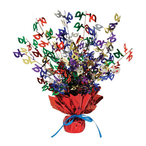 "75" Gleam 'N Burst Centerpiece – 15" – (1/Pkg) by Beistle for Age-specific birthday