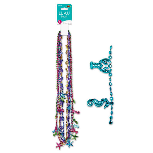 Luau Beads – 32" – (6/Card) by Beistle Novelty Beads