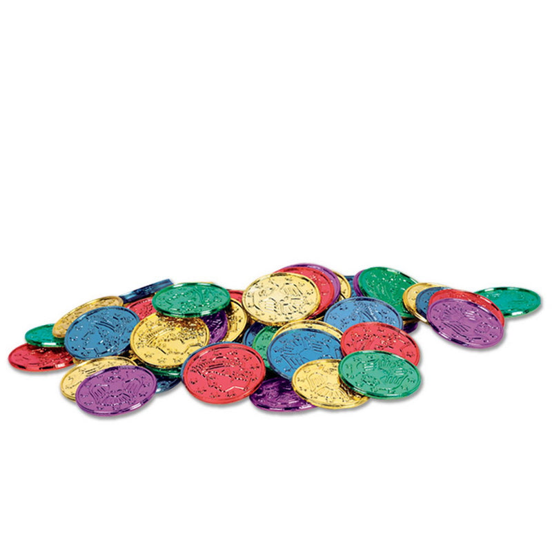 Plastic Coins – 1½" – (100/Pkg) by Beistle for Pirate Plastic Coins/Favors