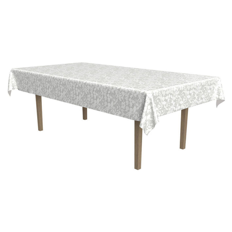 Plastic Lace Rectangular Tablecover – 54" x 108" – (1/Pkg) by Beistle for General occasion Table Covers - Patterned