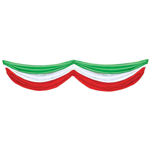 Red, White & Green Fabric Bunting – 5' 10" – (1/Pkg) by Beistle for Italian
