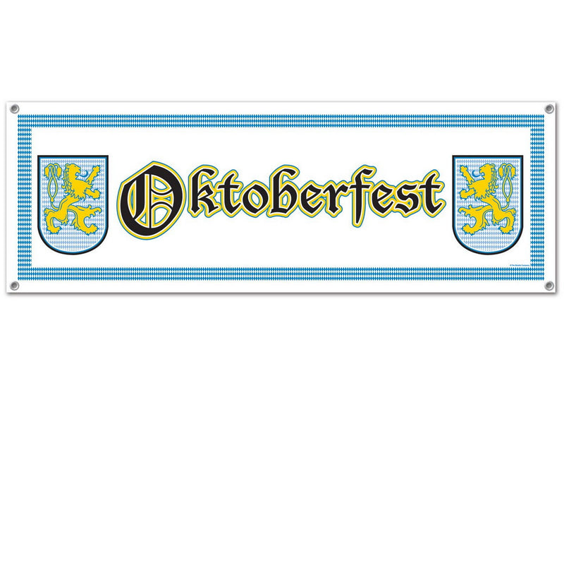 Oktoberfest Sign Banner – 5' x 21" – (1/Pkg) by Beistle All-Weather