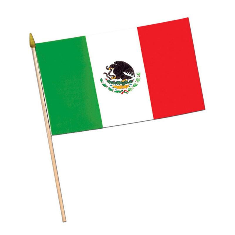 Mexican Flag - Fabric – 11" x 18" by Beistle for Fiesta and Cinco de Mayo Flags