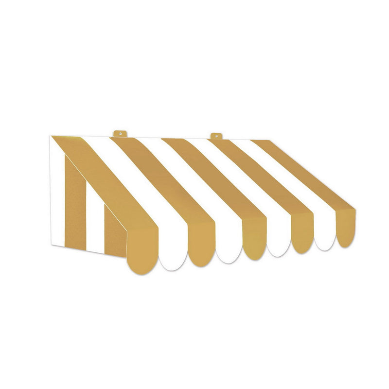 3-D Gold & White Awning Wall Decoration – 24¾" x 8¾" – (1/Pkg) by Beistle for General occasion