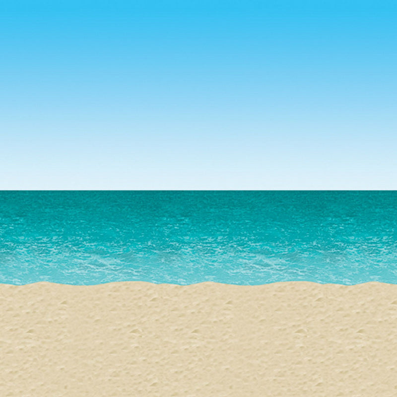 Ocean & Beach Backdrop – 4' x 30' – (1/Pkg) by Beistle for Luau Backdrops