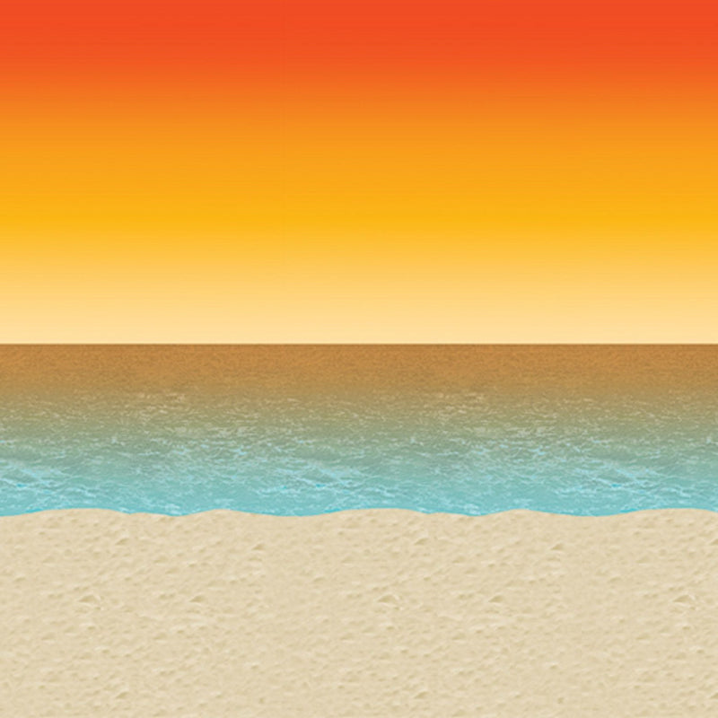 Luau Sunset Backdrop – 4' x 30' – (1/Pkg) by Beistle Backdrops