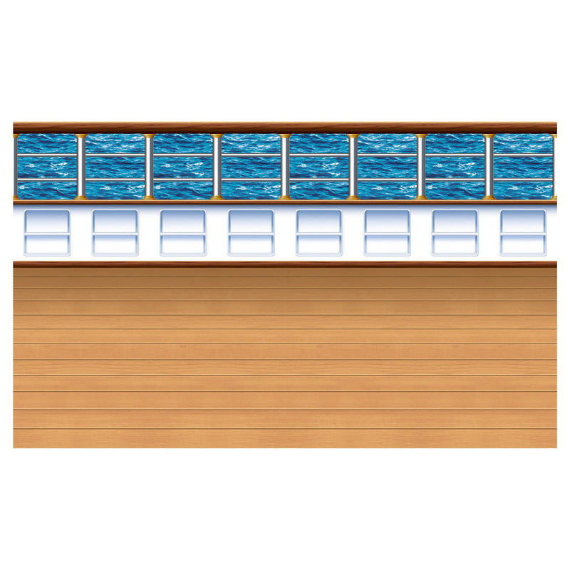 Cruise Ship Deck Backdrop – 4' x 30' – (1/Pkg) by Beistle for Nautical Backdrops