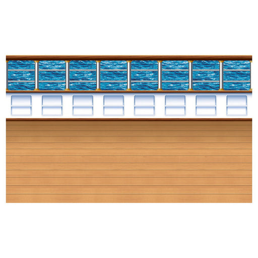 Cruise Ship Deck Backdrop – 4' x 30' – (1/Pkg) by Beistle for Nautical Backdrops