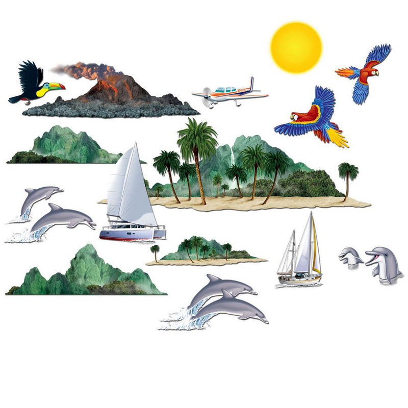 Tropical Cruise Props – 10"-4' 7" – (15/Pkg) by Beistle for Nautical