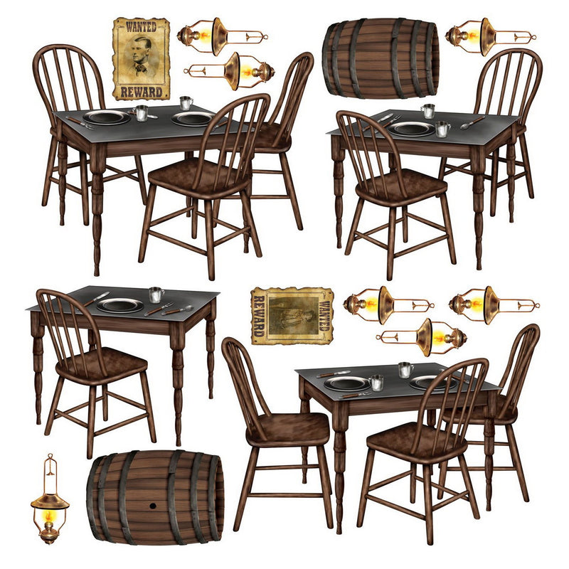 Saloon Table Props – 10"-3' 3" – (15/Pkg) by Beistle for Western