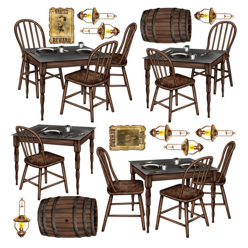 Saloon Table Props – 10"-3' 3" – (15/Pkg) by Beistle for Western