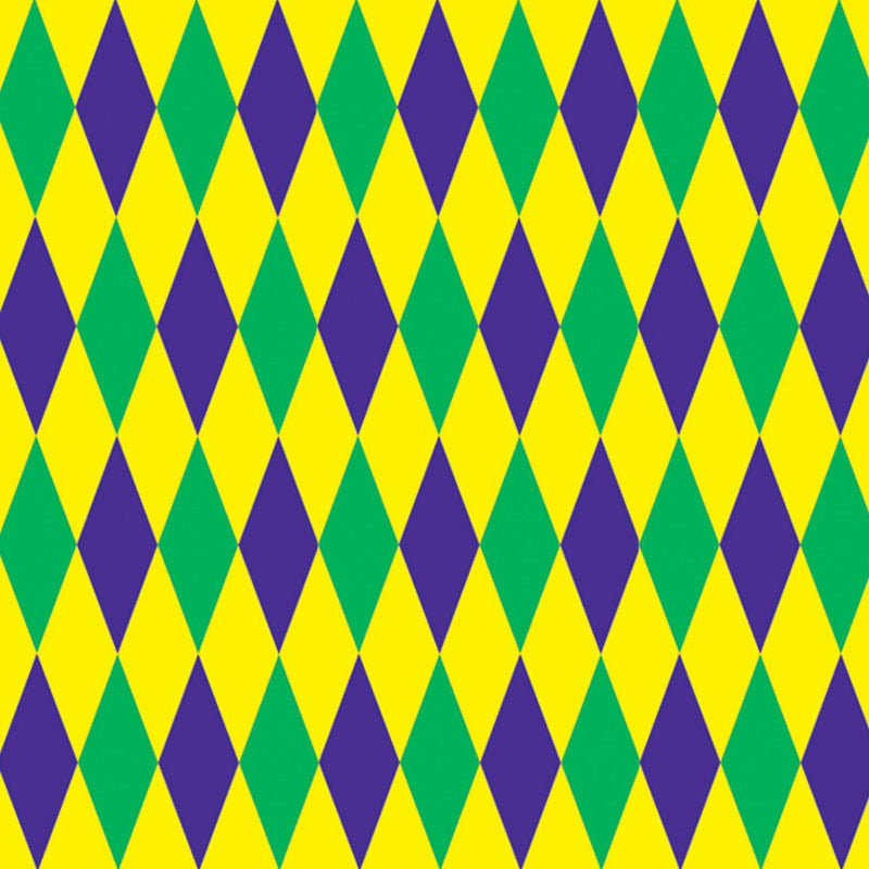 Mardi Gras Harlequin Backdrop – 4' x 30' – (1/Pkg) by Beistle Backdrops