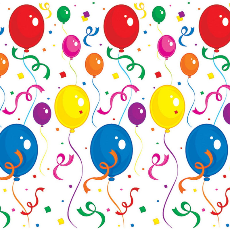 Balloons & Confetti Backdrop – 4' x 30' – (1/Pkg) by Beistle for Birthday Backdrops