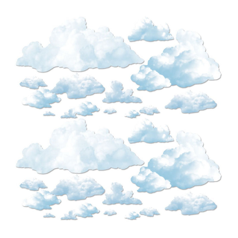 Fluffy Cloud Props – 3¾"-3' 3¾" – (24/Pkg) by Beistle for Princess