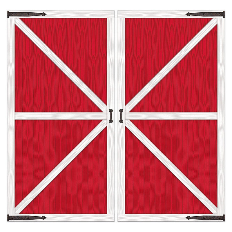 Red Barn Door Props – 32½" x 5' 4" – (2/Pkg) by Beistle for Farm