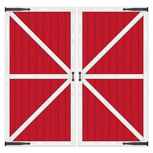 Red Barn Door Props – 32½" x 5' 4" – (2/Pkg) by Beistle for Farm