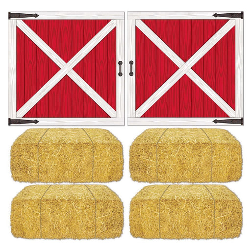 Barn Loft Door & Hay Bale Props – 15½"-32½" – (6/Pkg) by Beistle for Farm