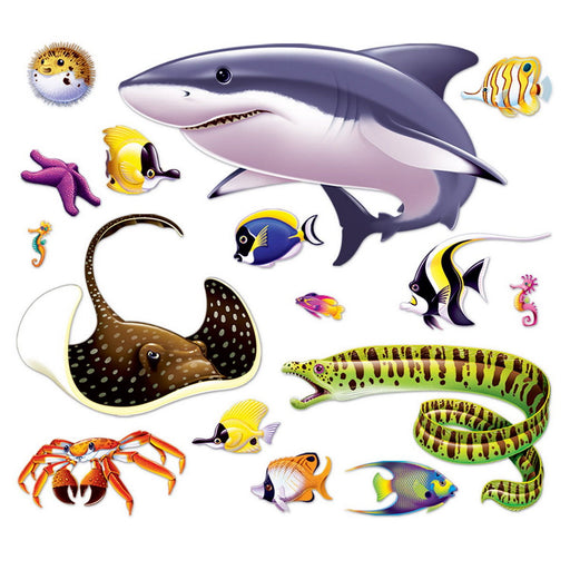 Marine Life Props – 6"-4' 3" – (16/Pkg) by Beistle for Under The Sea