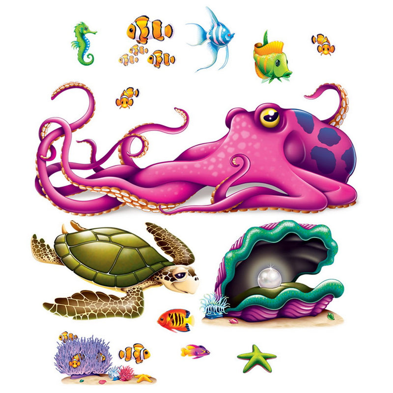 Sea Creature Props – 5"-5' 3" – (13/Pkg) by Beistle for Under The Sea