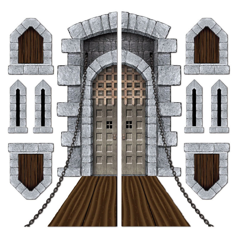 Castle Door & Window Props – 16"-5' 4" – (9/Pkg) by Beistle for Medieval