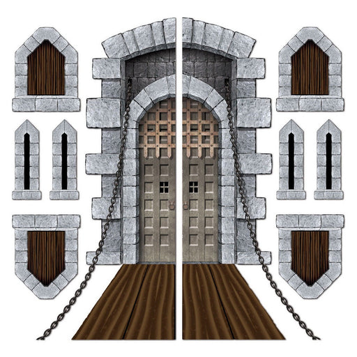 Castle Door & Window Props – 16"-5' 4" – (9/Pkg) by Beistle for Medieval