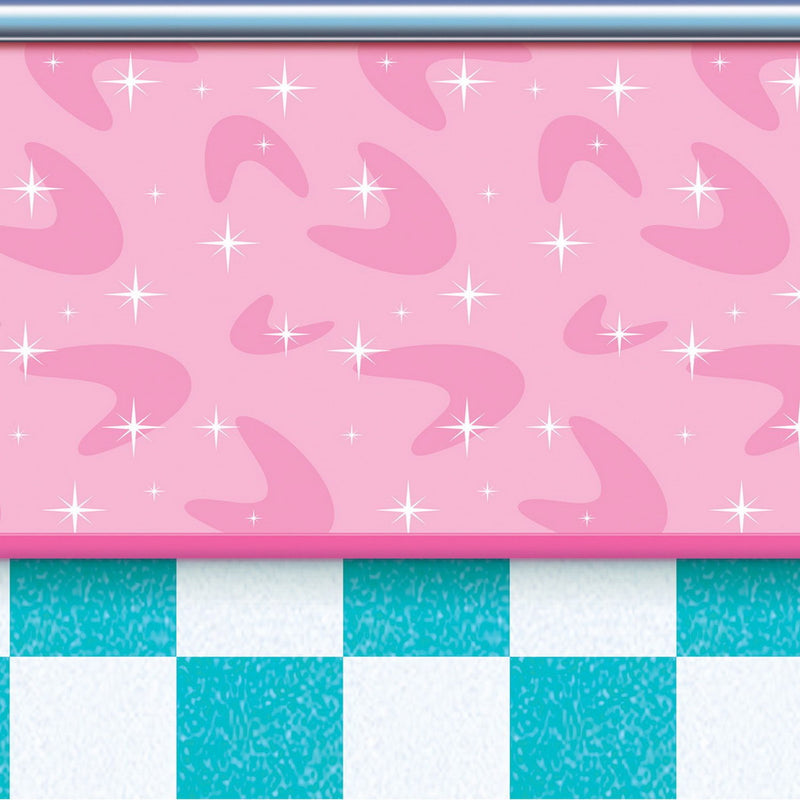 50's Soda Shop Backdrop – 4' x 30' – (1/Pkg) by Beistle for 50's and Rock & Roll Backdrops