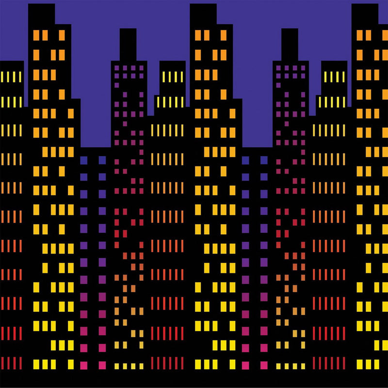 Cityscape Backdrop – 4' x 30' – (1/Pkg) by Beistle for Awards Night Backdrops