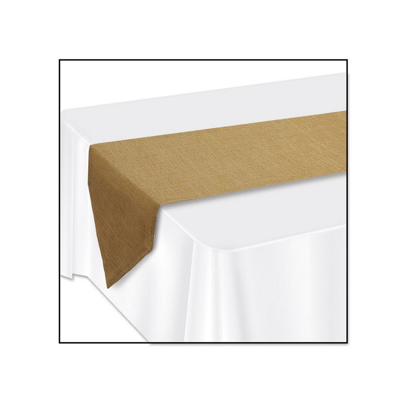 Faux BurlapTable Runner – 12" x 6' – (1/Pkg) by Beistle for General occasion Table Runners - Fabric