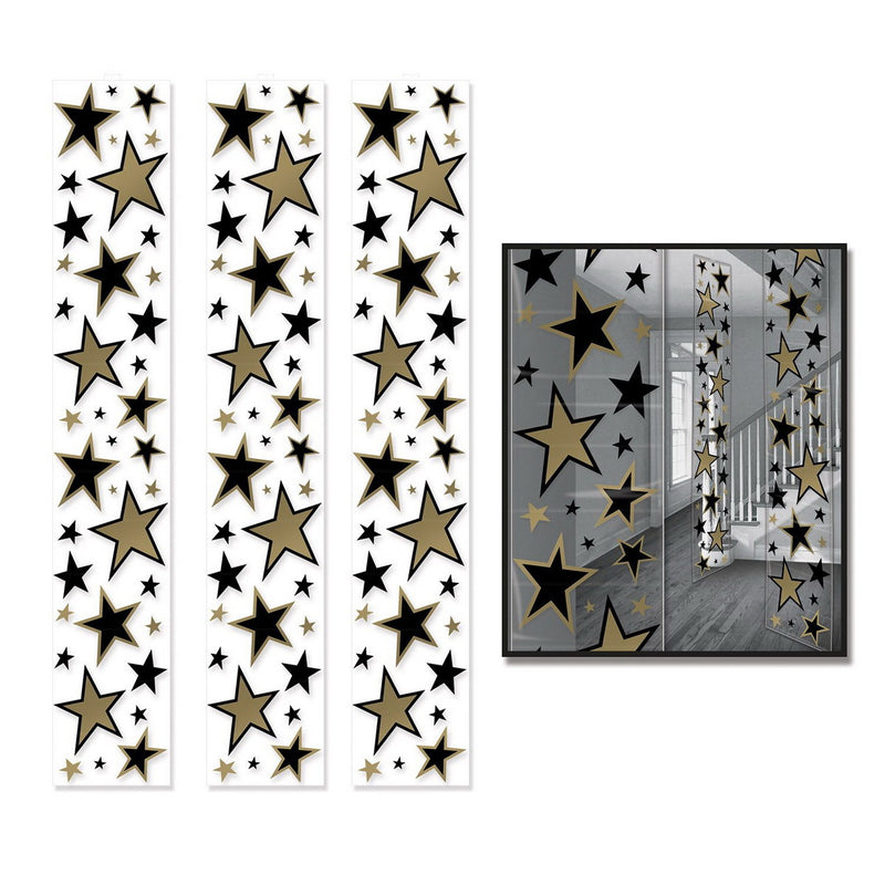 Star Party Panels – 12" x 6' – (3/Pkg) by Beistle for Awards Night