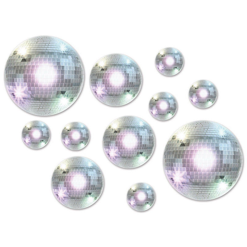 Disco Ball Cutouts – Asstd – (20/Pkg) by Beistle for 70's Printed