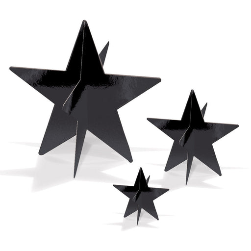 3-D Foil Star Centerpieces – Asstd – (3/Pkg) by Beistle for General occasion