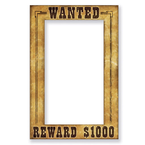 Western Wanted Photo Fun Frame – 23½" x 15½" – (1/Pkg) by Beistle Photo Fun Frames